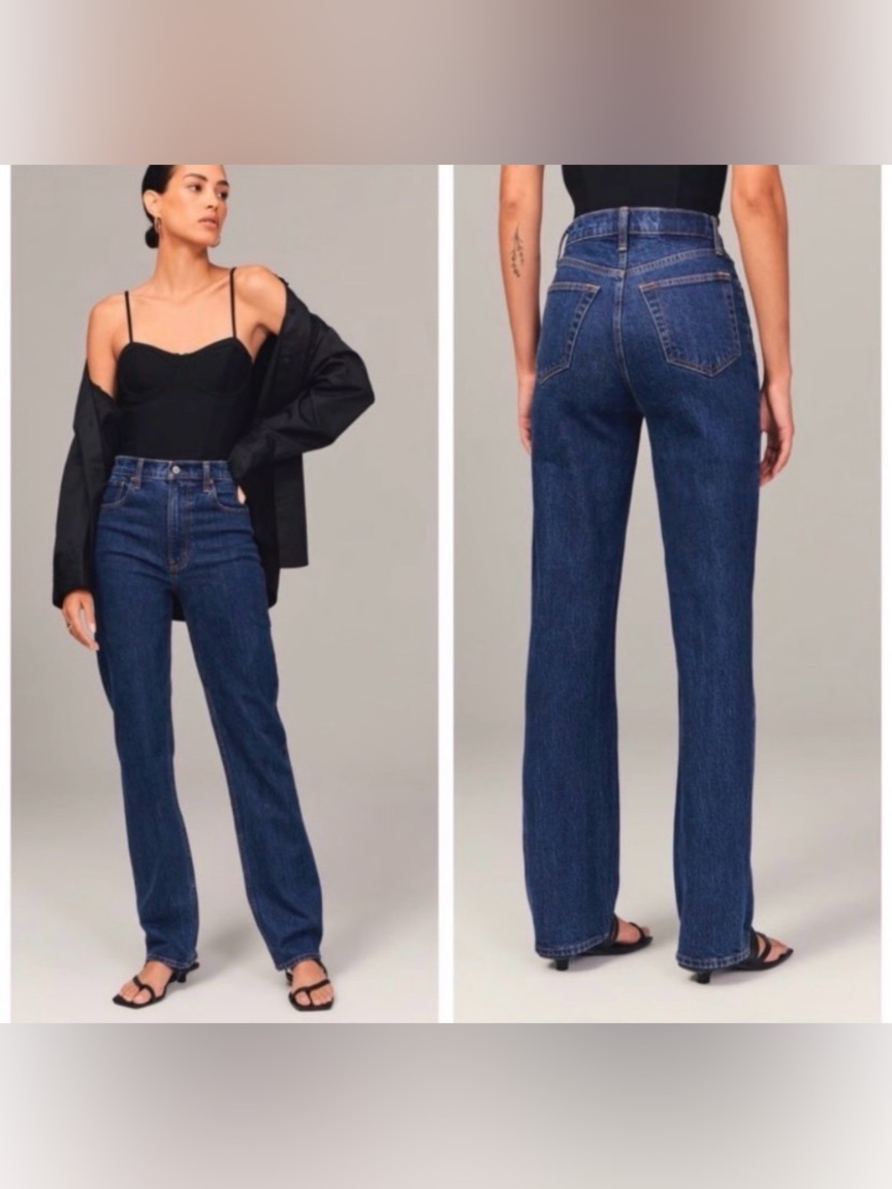 Abercrombie & fitch Curve Love Ultra High Rise 90s Straight Jean. Size 10 short